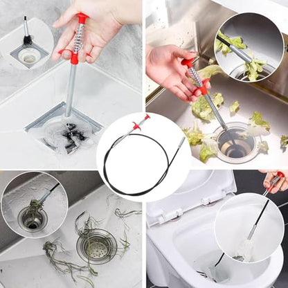Drain Snake, Toilet Auger Hair Drain Clog Remover (116 inch) - style: 116 IN