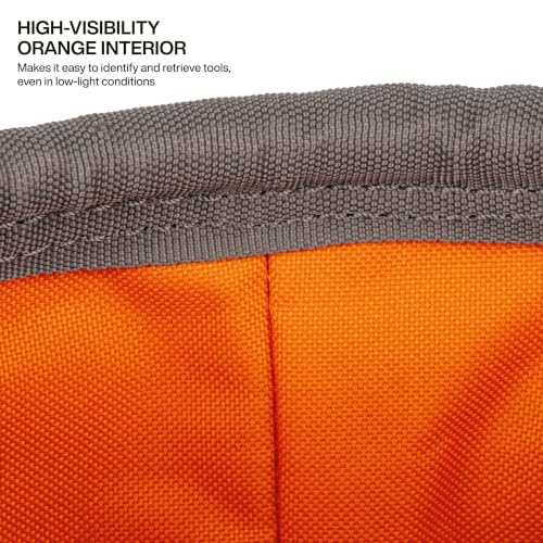 Klein Tools BC535 Straight Bucket, 17-Inch Utility Bucket, 200-Pound Load, 1680D Nylon, Drain Holes, Reinforced Straps, Hi-Vis Orange Interior - size: Nylon, 200-Pound Load