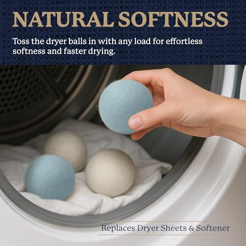 Farberware Wool Dryer Balls, 4-Pack, Reusable - color: White/Blue