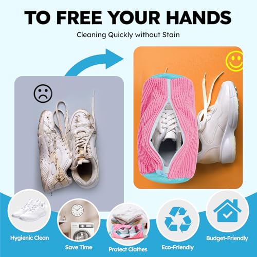 Shoe Washing Machine Bag: Shoe Washing Bag Keeps Clean - Reusable Laundry Shoe Bag for Sneaker Tennis Shoes Unstain Cleaner Kit(Pink 2 Pcs) - color: Grey 2pcs