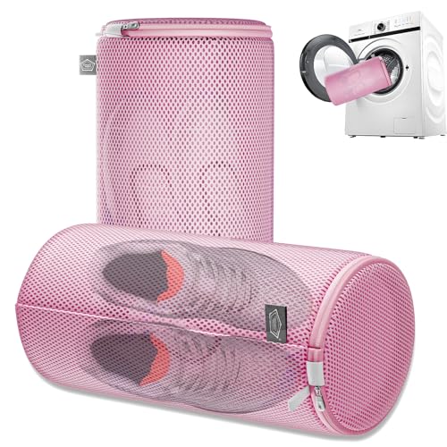 Shoe Washing Machine Bag, Large Laundry Bag for Sneaker, Pink, 8x15", 2Pcs - color: Pink, size: 2XL(8x8x15")