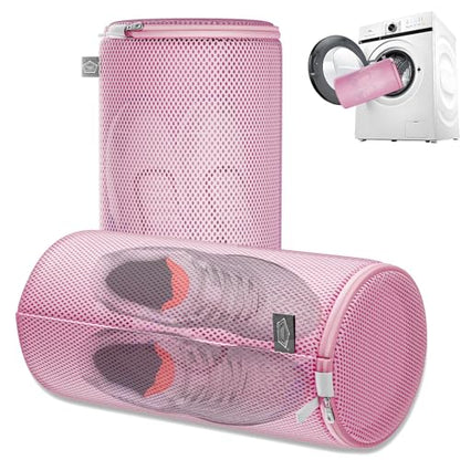 Shoe Washing Machine Bag, Large Laundry Bag for Sneaker, Pink, 8x15", 2Pcs - color: Pink, size: 2XL(8x8x15")