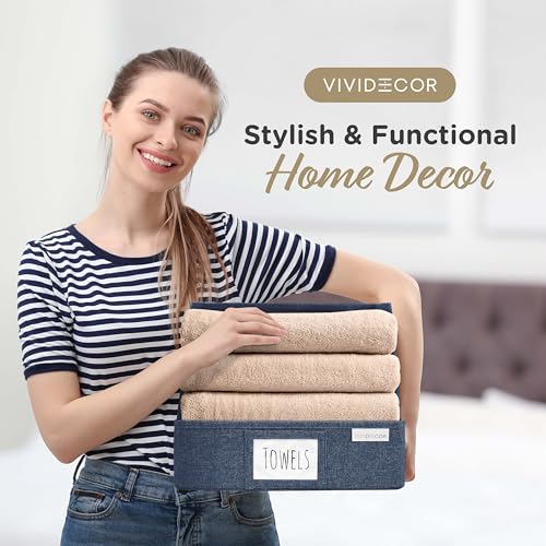 VIVIDECOR Open Front Trapezoid Closet Bins, Closet Storage Organizer for Shelves, Navy Blue - color: Navy Blue