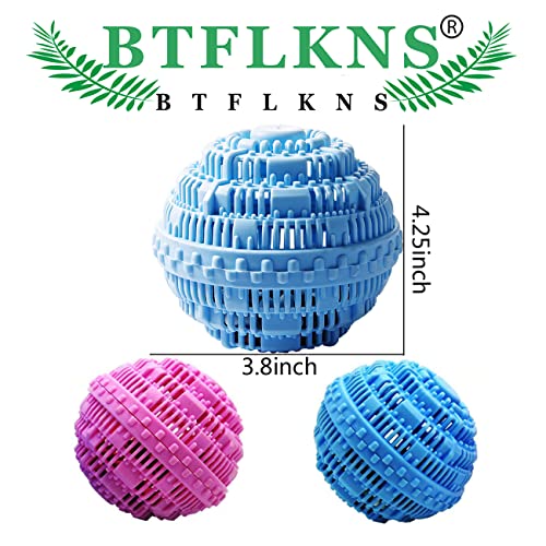 Laundry Balls Set, Eco-Friendly Super Washing Machine Laundry Ball, All Natural Washer Ball Laundry Detergent Alternative, Household Can Be Reused 2000 Washings(2pcs Balls, Pink,Blue) - color: 2Pack,Pink,Blue