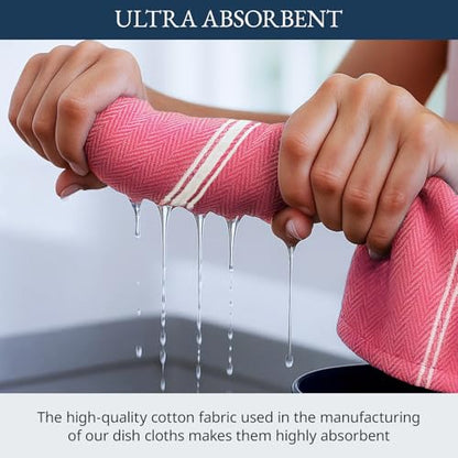 LANE LINEN 100% Cotton Kitchen Towels Absorbent Lint-Free 12 Pack - color: 08: Red, size: 12 Pack