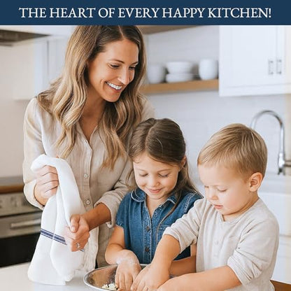 LANE LINEN Kitchen Hand Towels 100% Cotton Absorbent Lint-Free 12 Pack - color: 02: Blue Stripe, size: 12 Pack
