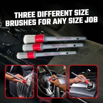 Chemical Guys, All in the Details Interior Detailing Brush Set, 3-Piece - style: Interior Brushes
