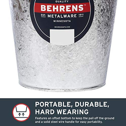 Behrens Hot-Dipped Galvanized Steel Utility Pail, 22-Quart - size: 22 quarts, style: Hot Dipped