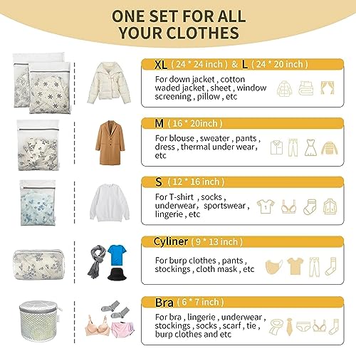 Honeycomb Mesh Laundry Bags for Delicates, Travel Storage Organize Bags,Clothing Washing Bags for Underwear, Lingerie, Bra, Blouse, Stocking, Socks, Jacket, Coat, Blanket, Shoes,Extra Strong(S+M+L) - size: S+M+L