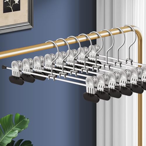 16 Inch Extra Wide Pants Skirt Hangers with Clips, Black, 20 Pack - color: Black, size: 16Inch