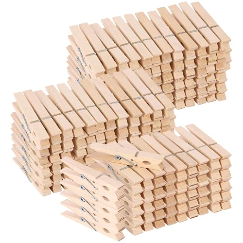 200pcs 3inch Clothes Pins Wooden Clothespins Heavy Duty Spring Wood Clips for Laundry Hanging Clothes Pictures Crafts - color: Wood-200pcs-3 Inch