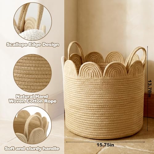 LemonRoad Round Woven Basket Brown, 16" L X 16" W X 14" H - color: Brown, size: 16" L X 16" W X 14" H