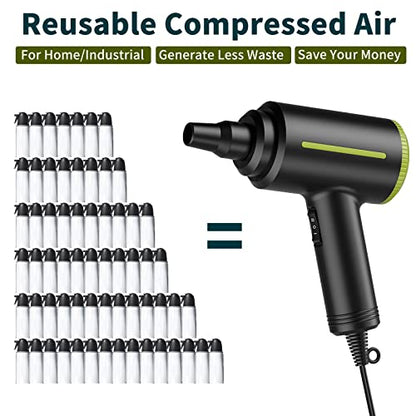 DOROBEEN Compressed Electric Air Blower, Handheld 500W 40000RPM Powerful Cored Air Duster for Computer Keyboard Electronics Cleaning