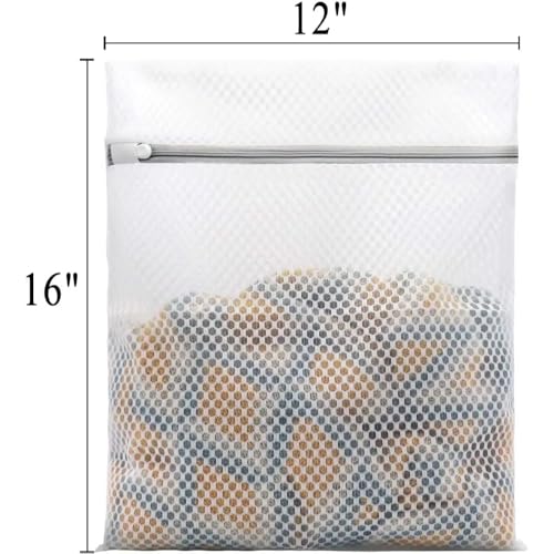 3-Pack Mesh Laundry Bags for Delicates (12x16 in, Medium) – Durable Honeycomb Wash Bags with Zipper – Protect Lingerie, Socks, Baby Clothes & Bras – Reusable for Laundry & Travel