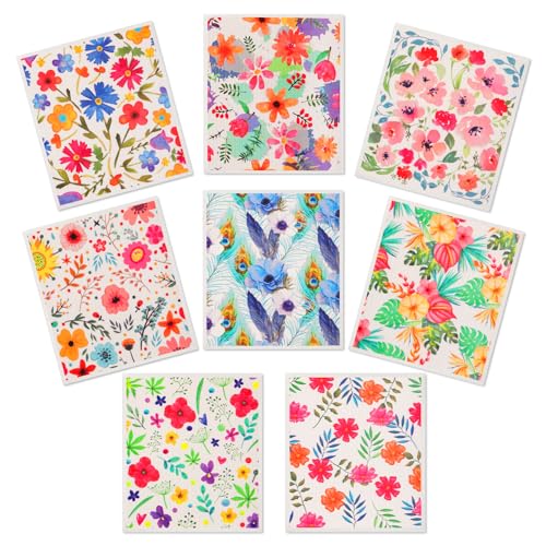 Lucomb Swedish Dishcloths for Kitchen Dishes, 8 Pack Reusable Cleaning Cloths Replace Paper Towels Swedish Towels Cleaning Rags Eco Friendly Biodegradable for Home Office Wipes - color: 8 Pack-colorful Florals
