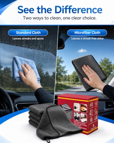 Genie Cloth Magic Cloth,Magic Cleaning Cloth Lint Free Microfiber Cloths,Lint-Free Wiping,Reusable Cleaning Cloths for Glass & Kitchen