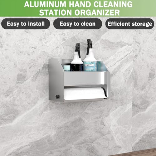 woiron Aluminum Hand Cleaning Station Organizer Bracket (Silver) - color: Silver