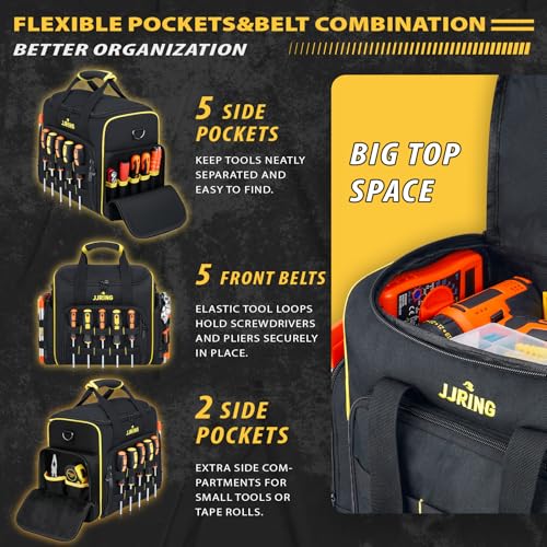 JJRING 2.0 Gen Tool Bag With 3 Removable Cases, Yellow