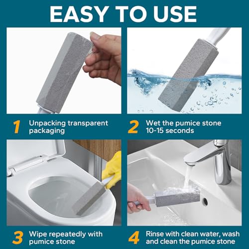 Emycool Pumice Stone Toilet Bowl Cleaner, 14 Pack Toilet Pumice Stone with Handle for Toilet Cleaning, Bathtubs, Sinks, Swimming Pools, Grills - color: 14 Pack