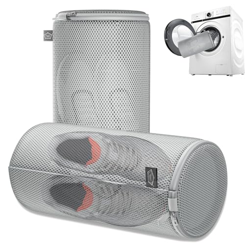 Shoe Washing Machine Bag, Large Laundry Bag for Sneaker, Grey, 8x15", 2Pcs - color: Grey, size: 2XL(8x8x15")