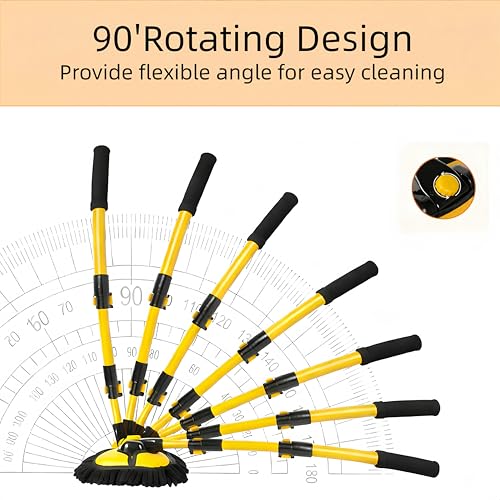 15° Curved Car Wash Brush, Car Wash Mop with Long Handle