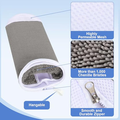Dntorx 2 PCS Shoe Washing Machine Bags for Washer and Dryer, Grey + White - color: Grey+White