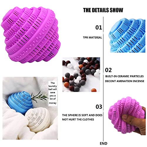 Eco-Friendly Laundry Balls, Premium Washing Ball, Add Double The Ceramic Balls Again, 2000 Times Super Laundry Balls, All Natural No-Chemical Detergent(Large,Pink) - color: 2Pack,Pink