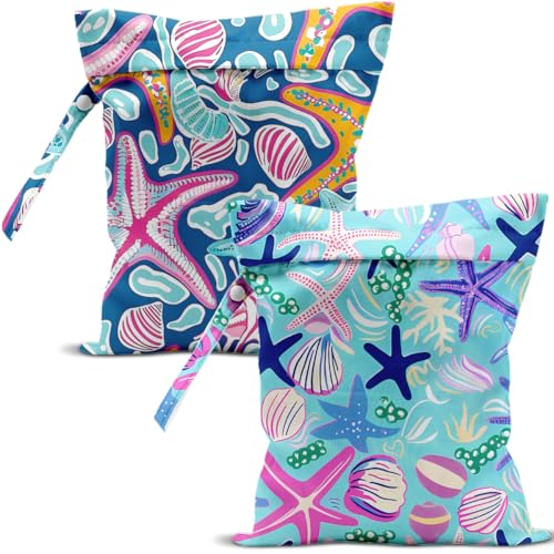 Wet Dry Bags Wet Bags Dirty Laundry Travel Bag Aesthetics Starfish Waterproof Zipper Bag for Travel Swimsuit - color: Cheerful