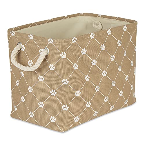 Bone Dry Pet Storage Paw and Bone, Trellis Collection, Medium Rectangle, 16x10x12, Taupe - color: Taupe, size: Medium Rectangle, 16x10x12"