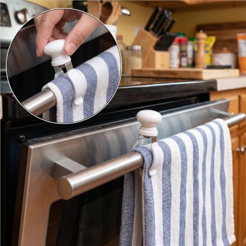 3 Pcs Kitchen Towel Clips for Oven Handle, Heat Resistant Towel Clips for Kitchen with Strong Grip for Thick Towels & Kitchens Linens, Towels Clip Holders for Microwave, Oven, Dishwasher