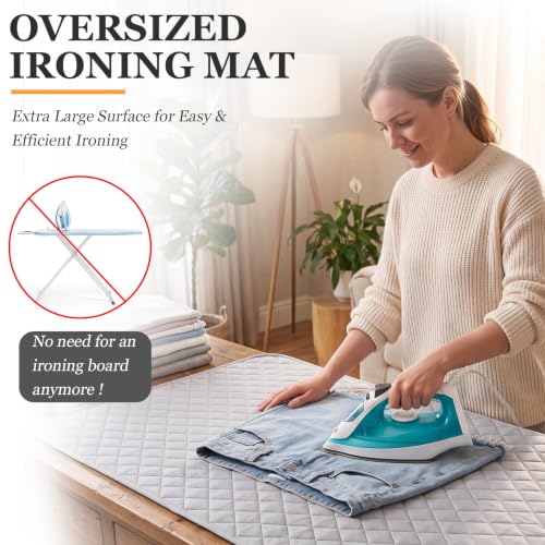 Tegeme 30 x 60 Inch Ironing Mat, Heat Resistant Foldable Iron Board Pad - size: 30×60 Inch