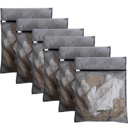 6Pcs Durable Honeycomb Mesh Laundry Bags for Delicates 16 x 20 Inches, Gray - color: 6pcs（16 x 20 Inches）