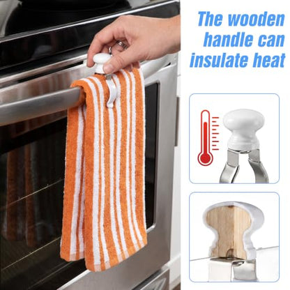 3 Pcs Kitchen Towel Clips for Oven Handle, Heat Resistant Towel Clips for Kitchen with Strong Grip for Thick Towels & Kitchens Linens, Towels Clip Holders for Microwave, Oven, Dishwasher