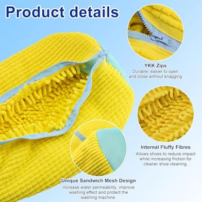 2PCS Laundry Shoe Bags for Washing Machine (Yellow) - color: Yellow