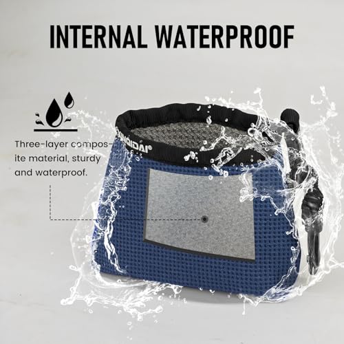 Waterproof Golf Club Cleaner Bag and Golf Ball Washer with Clip,Dark Blue - color: Dark Blue