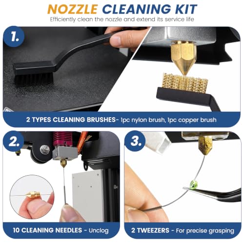 46Pcs 3D Printer Tool Kit, 3D Printer Accessories with Storage Bag