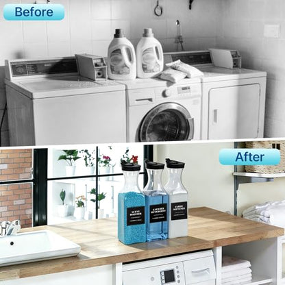 2 Pack Laundry Detergent Dispenser for Soap Softener, 54oz Plastic H12.2‘’ - size: 2 Pack