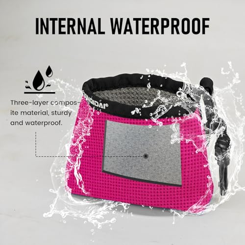 Waterproof Golf Club Cleaner Bag and Golf Ball Washer with Clip, Plum - color: Plum