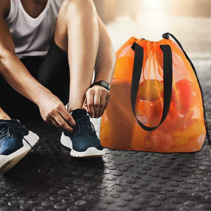 4PCS Colorful Mesh Beach Tote Bags With Drawstring For Poolside,Swim,Travel - color: Color1