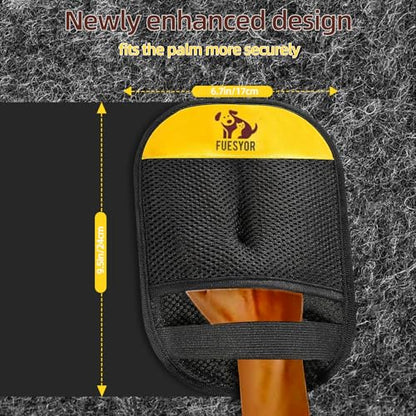 Pet Hair Remover Tool Glove for Cats & Dogs, Static Lint and Fur Removing Mitts for Laundry, Couch, Carpet, Clothing, and Auto Seats - color: Yellow