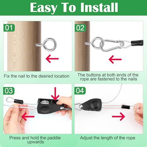 Windspeed Retractable Clothesline Outdoor Heavy Duty Travel Clothesline Retractable Clothes Line for Outside Travel Camping Cloth Line, Galvanized Steel Material, and 10 Clips, Storage Bag - size: 25Ft