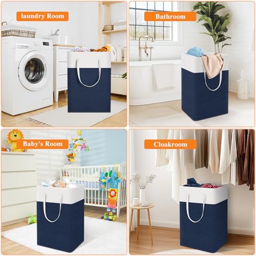 TasticTotes Laundry Basket 3-Pack, Laundry Hamper, 75L-Blue - color: Blue, size: 75L