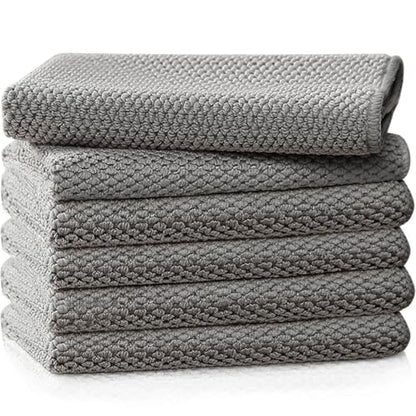 Barista Towel, Microfiber Cleaning Cloths, Grey, 6 Pack - color: Grey