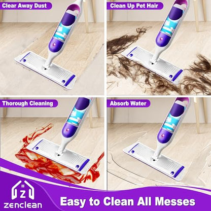 Reusable Mop Pads Compatible with Swiffer PowerMop, 7 Pack Microfiber Power Mop Refills Washable for 15" Spray Mops, Multi-Surface Floor Cleaning