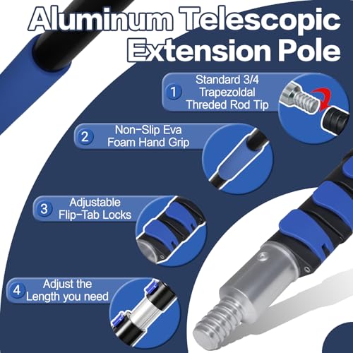 26FT High Reach Duster Cleaning Kit with 5-20 FTExtension Pole - size: 20FT