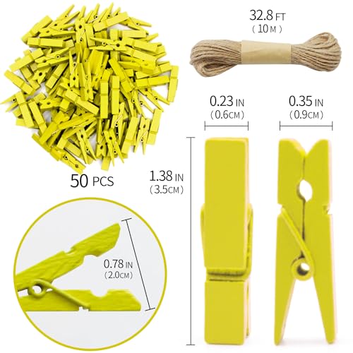 Clothes pins Yellow - color: Yellow