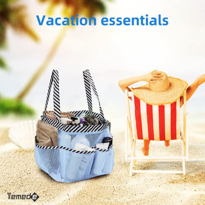 Temede Mesh Shower Caddy Portable for College Dorm Room Essentials - color: Blue