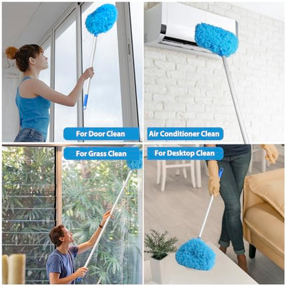 FONUNO Ceiling Fan Cleaner Duster High Ceiling Extended Fan Blade Cleaner - color: Blue
