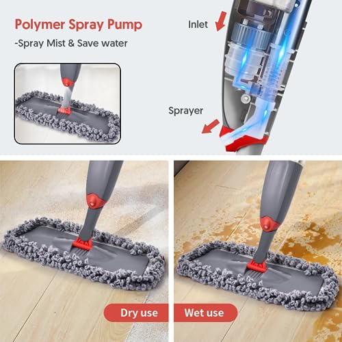 Microfibre Spray Floor Mops for Cleaning: for Hardwood Laminate Tiles Vinyl