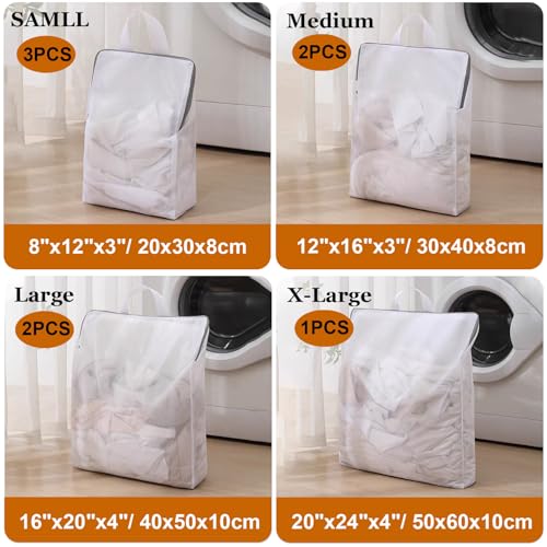 8 Pcs Mesh Laundry Bags for Delicates, Large Laundry Bag with Handles